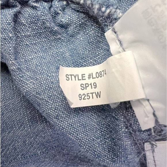 J by J. Crew Chambray Cotton Tie Waist Wide Leg Cropped Lightweight Pants 8 - Picture 13 of 14